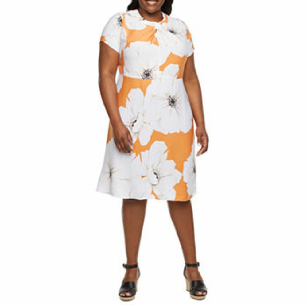 NWT Liz Claiborne Sleeveless Floral Fit & Flare Dress Size 22W